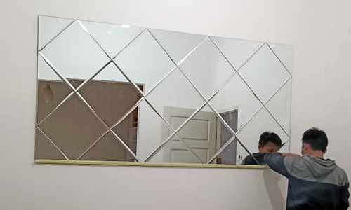 Cermin Bevel Silver Kaca patri palembang AZ
