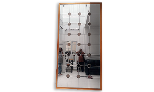 Cermin Bevel Hitam Kaca patri palembang AZ